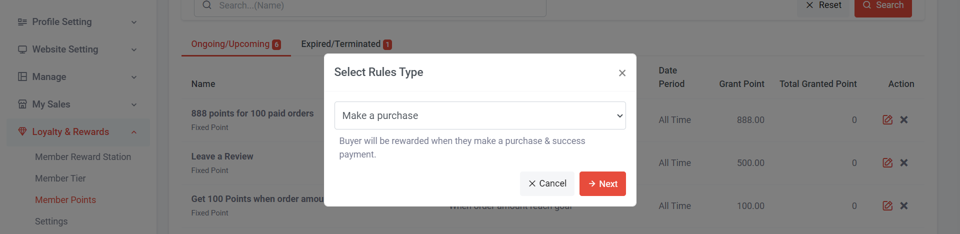 How to Set Rules for Members to Earn Points  | Picture 3