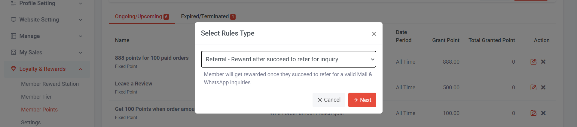 How to Set Rules for Members to Earn Points  | Picture 21