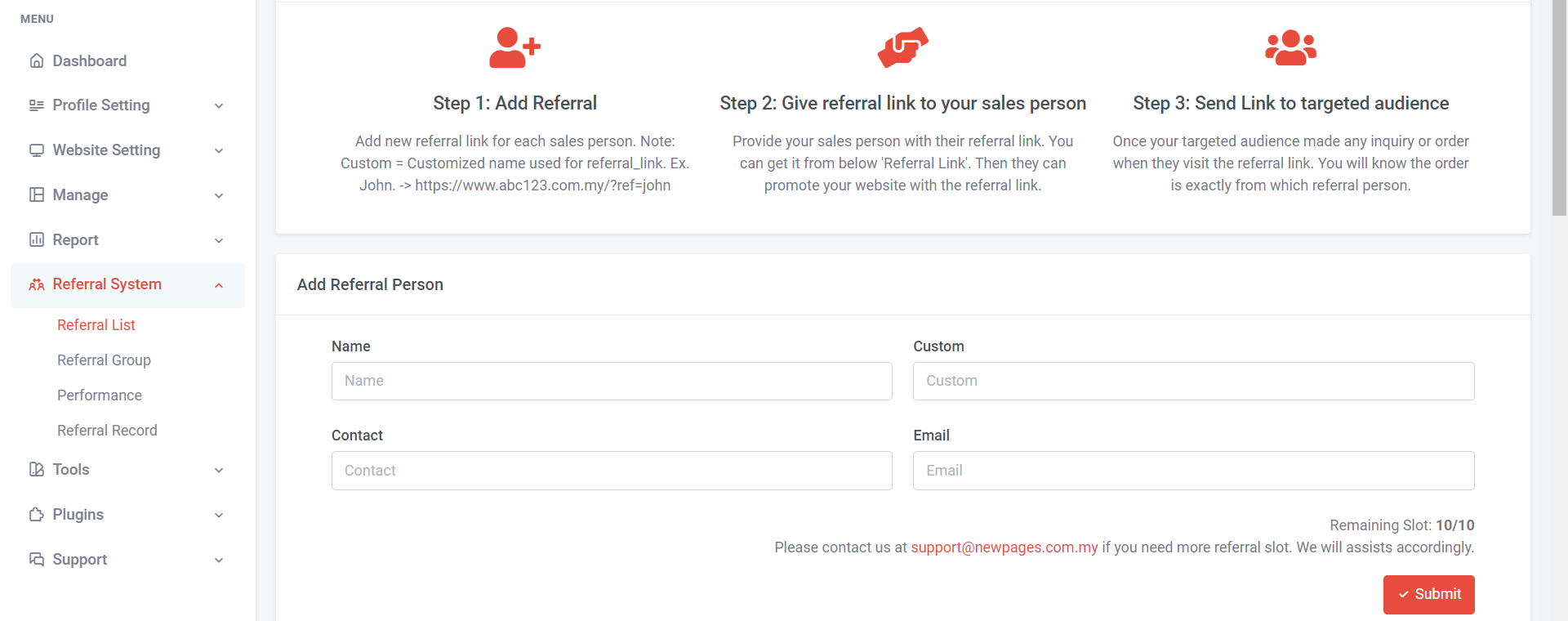 Referral List - How to Add New Referral Person  | Picture 3