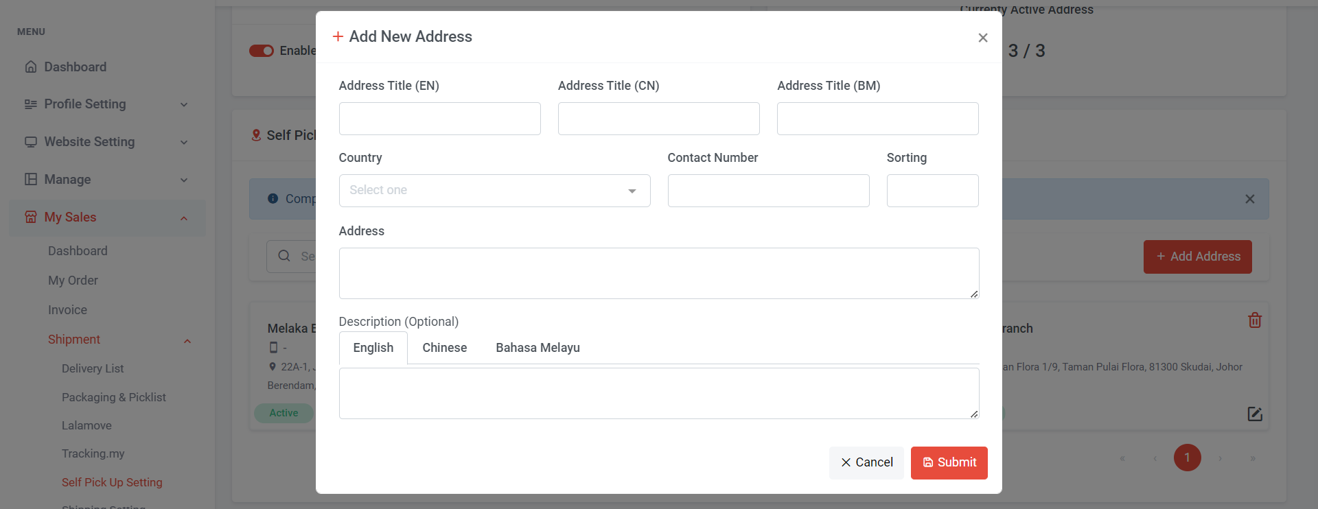 How to Set Multiple Pick Up Address  | Picture 2