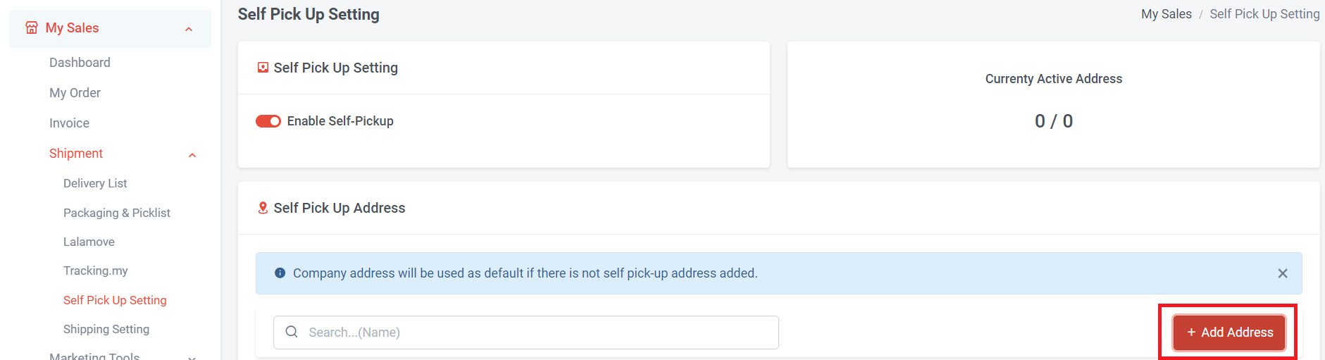 How to Set Multiple Pick Up Address  | Picture 1