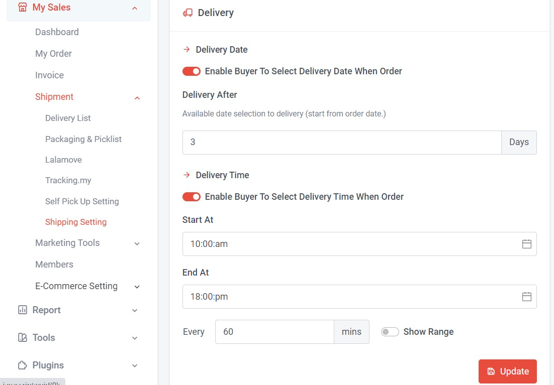 How to Turn on / Off Delivery Date and Delivery Time  | Picture 1