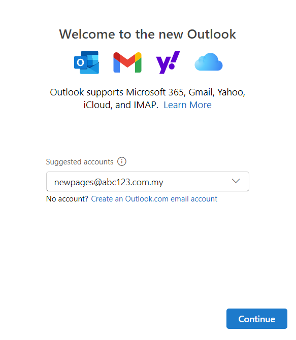 Setup Domain Email On Outlook | Picture 1