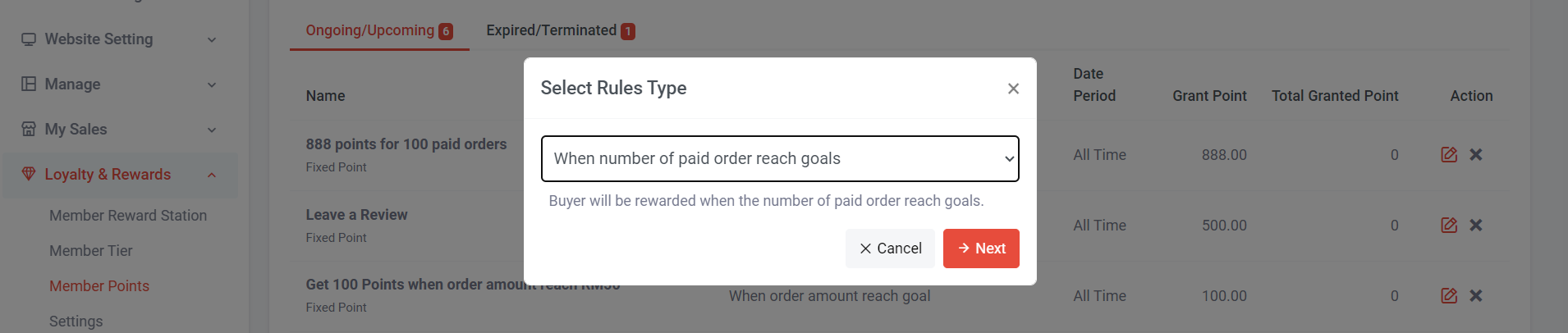 How to Set Rules for Members to Earn Points  | Picture 12