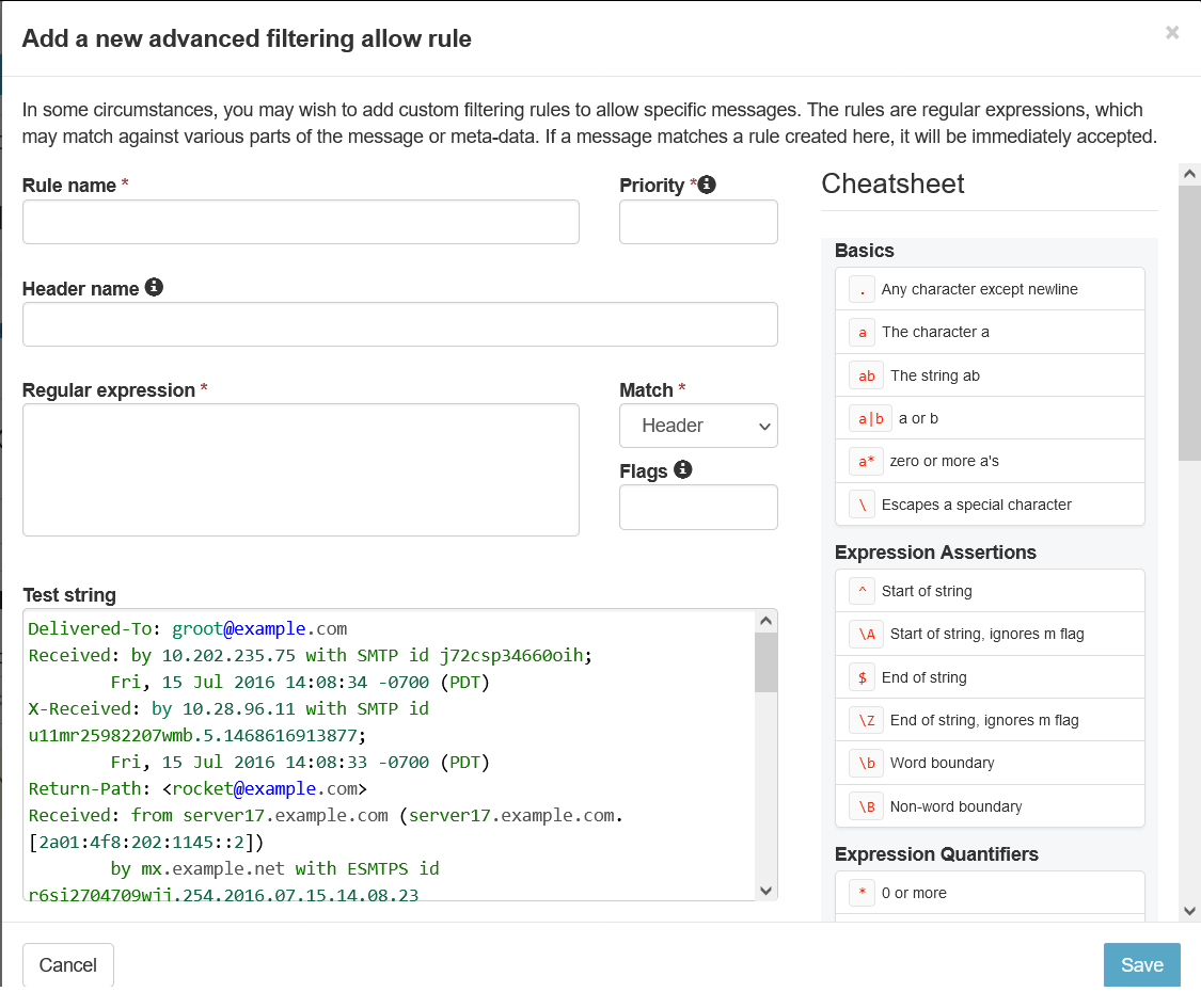 View Incoming Allow list Filtering Rules | Picture 1