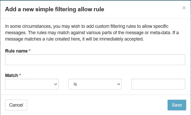 Add an Incoming Allow list Filtering Rule | Picture 1