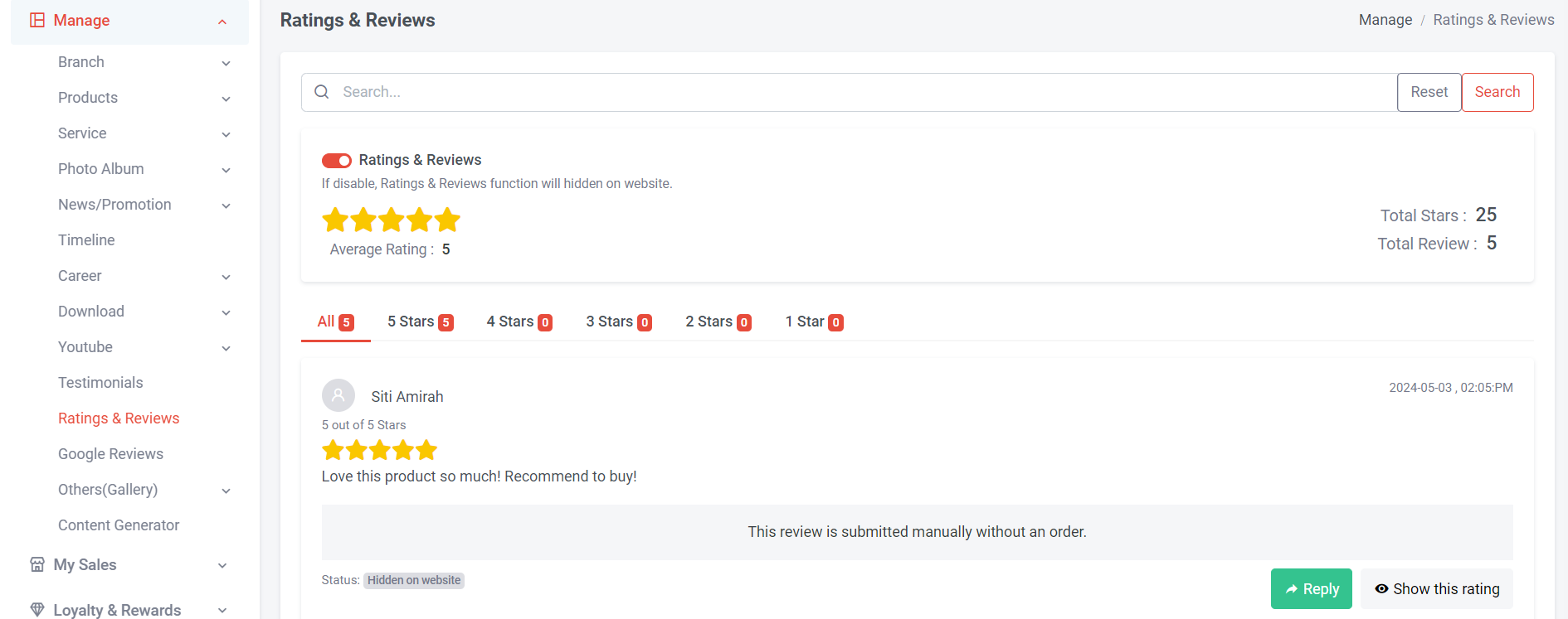 How to Manage Rating and Reviews  | Picture 5